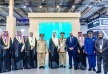 أصحاب المعالي والسعادة أثناء تدشين مشاركة الجناح السعودي في معرض أثينا الدولي للدفاع والأمن 2025